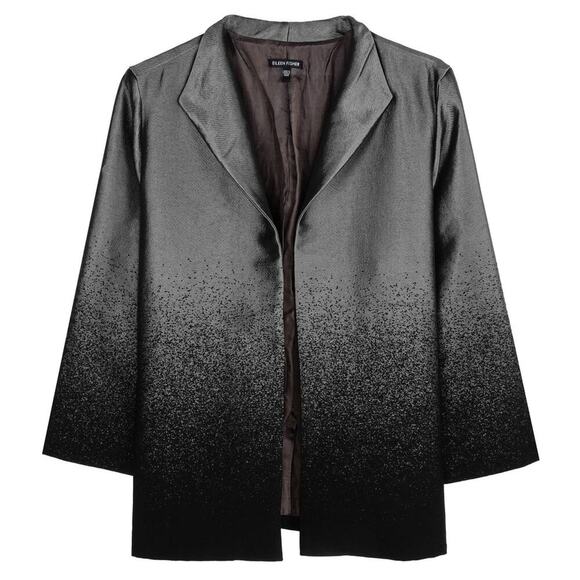 Eileen Fisher Shimmering Phantom Boucle Jacket Black 1X - Picture 1 of 7